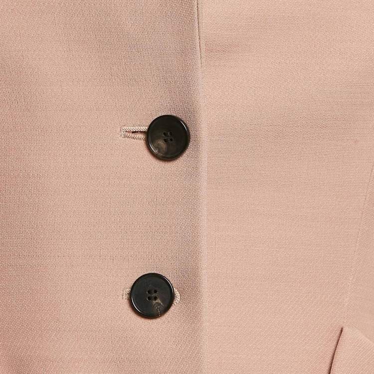 Pre Owned Dior Pink Silk Blend Single Breasted Vest M