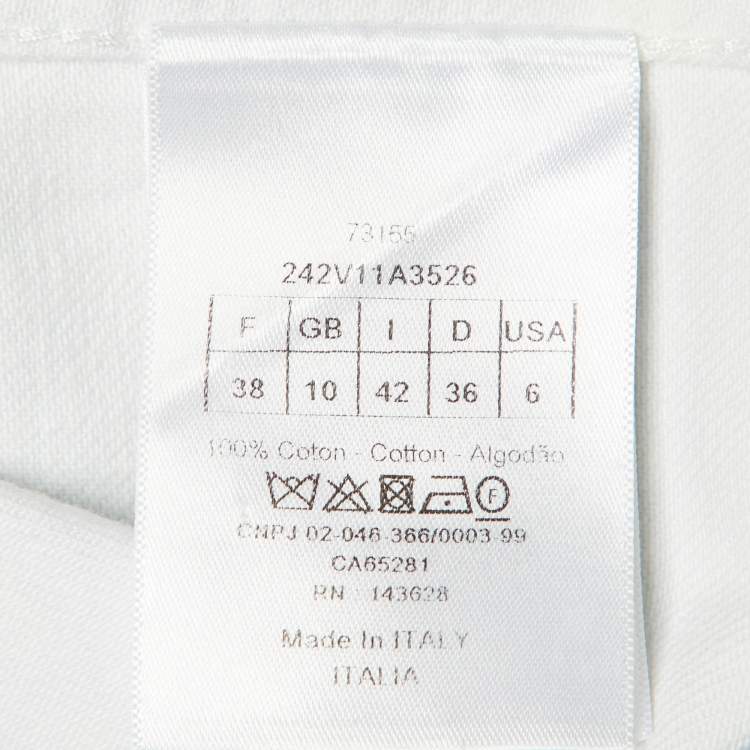Pre Owned Christian Dior White Dioriviera Print Denim Button Front  Jacket M