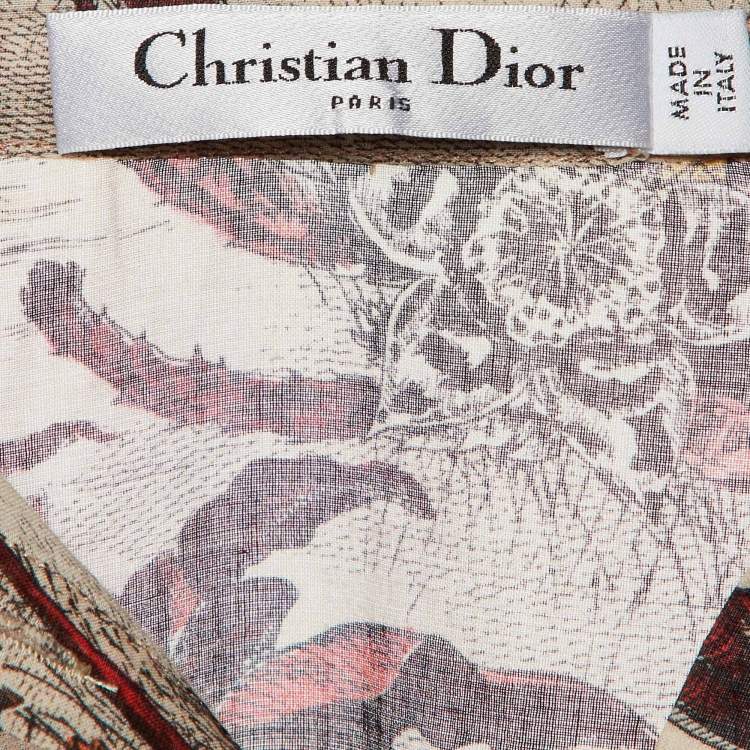 Pre Owned Christian Dior Multicolor Printed Cotton Tunic L