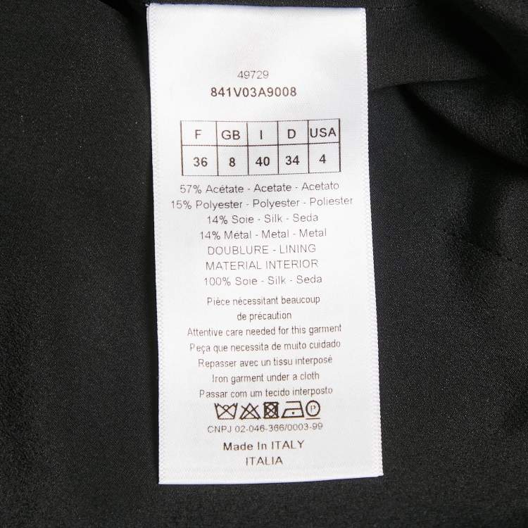 Pre Owned Dior Metallic Herringbone Lurex Double Breasted Blazer S