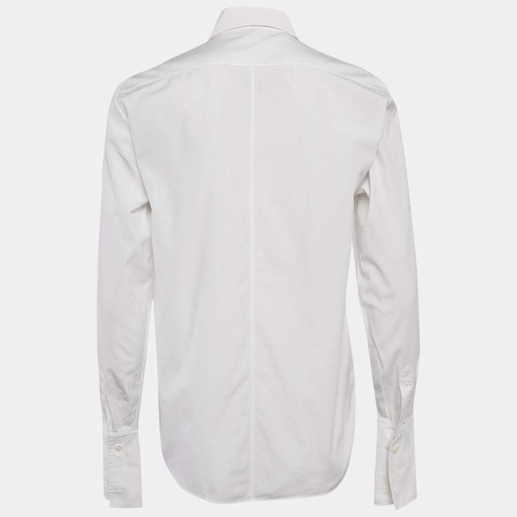 �مملوكة مسبقًا Christian Dior White Paneled Cotton Shirt S