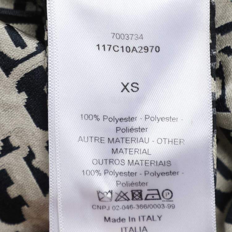 Pre Owned Dior Beige/Navy Blue Oblique Jacquard Hooded Anorak Jacket XS