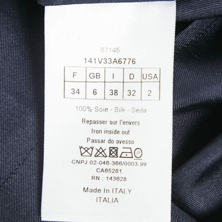 Pre Owned Dior White/Navy Blue Toile de Jouy Print Silk Pants & Top Set S