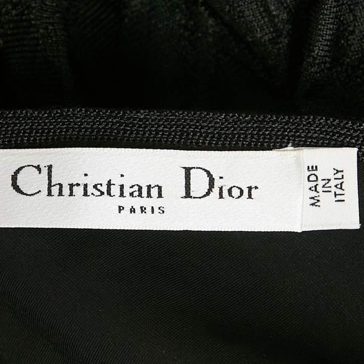 مملوكة مسبقًا Christian Dior Black Jacquard Sleeveless Flared Mini Dress M