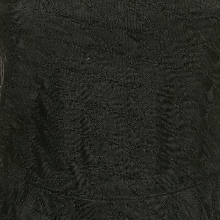 مملوكة مسبقًا Christian Dior Black Jacquard Sleeveless Flared Mini Dress M
