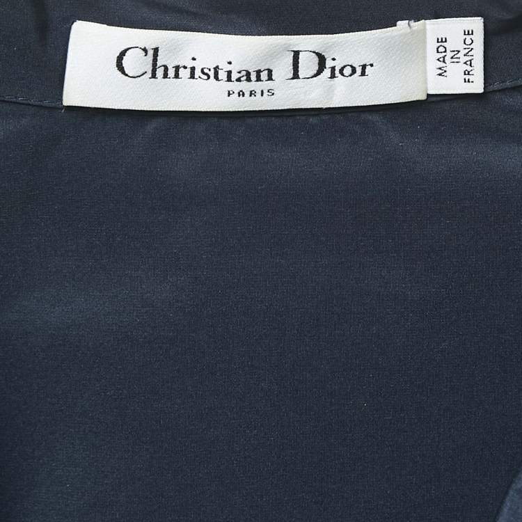 Pre Owned Dior Blue Synthetic Tie-Up Detail Mini Dress S