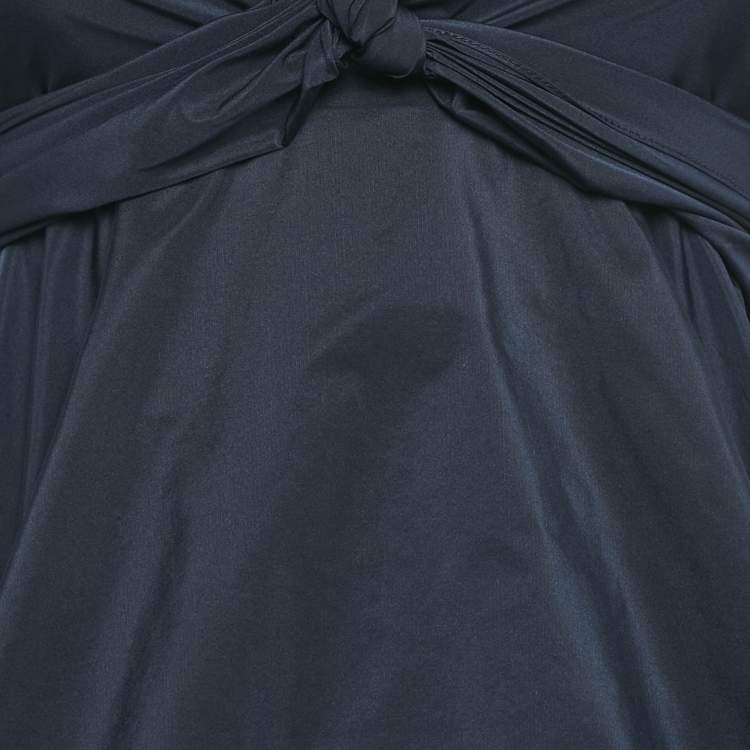 Pre Owned Dior Blue Synthetic Tie-Up Detail Mini Dress S