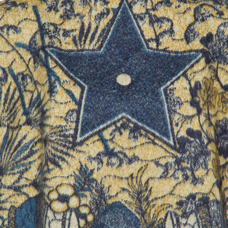 Pre Owned Dior Blue L'Etoile Cashmere Fringed Poncho One Size