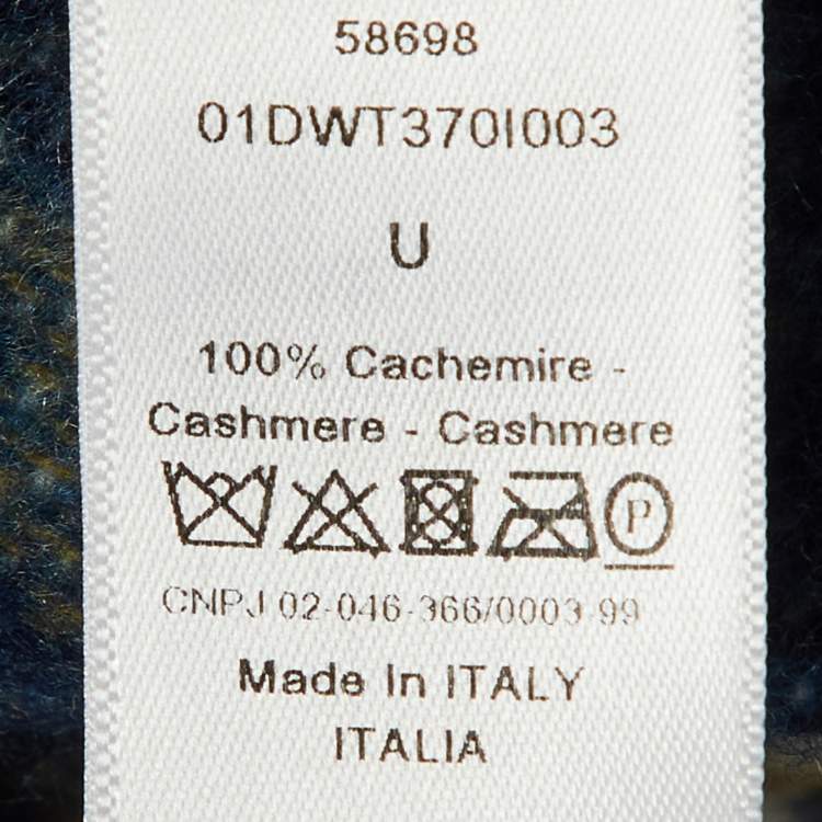 Pre Owned Dior Blue L'Etoile Cashmere Fringed Poncho One Size
