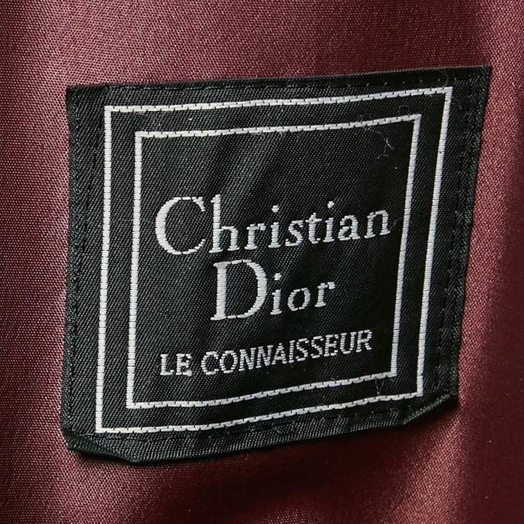 Pre Owned Christian Dior Le Connaisseur Grey Wool Blend Double Beasted Trench Coat L