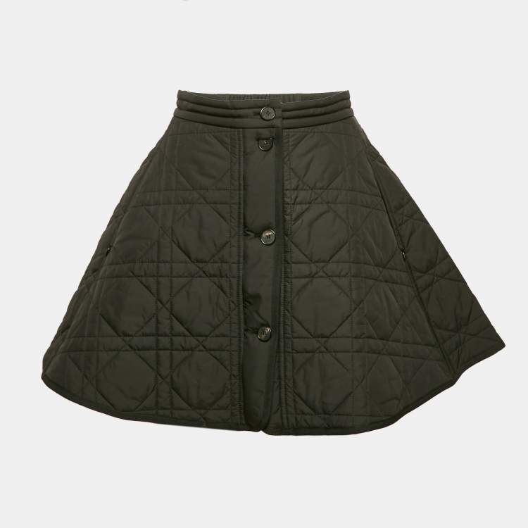 Pre Owned Christian Dior Black Macrocannage Mini Skirt S