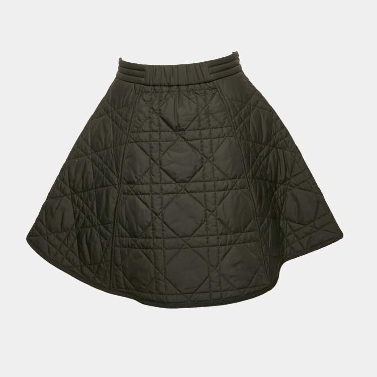 Pre Owned Christian Dior Black Macrocannage Mini Skirt S