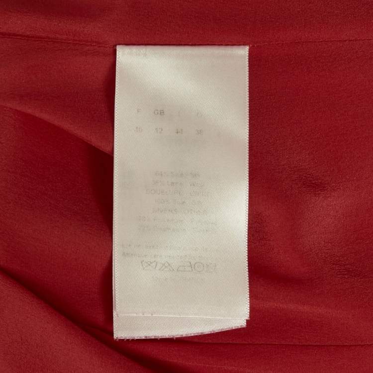 Pre Owned Dior Red Silk Blend Strapless Corset Dress M