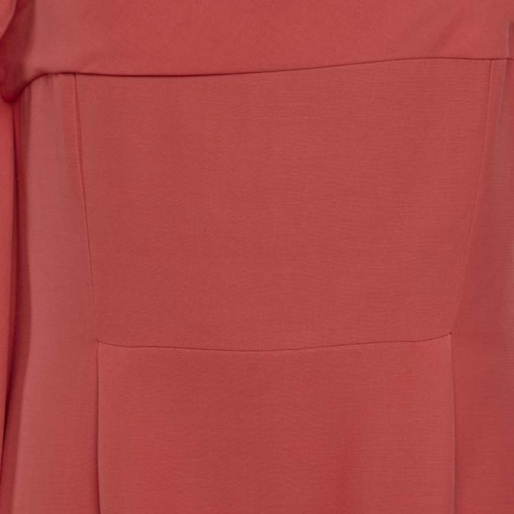 Pre Owned Dior Red Silk Blend Strapless Corset Dress M
