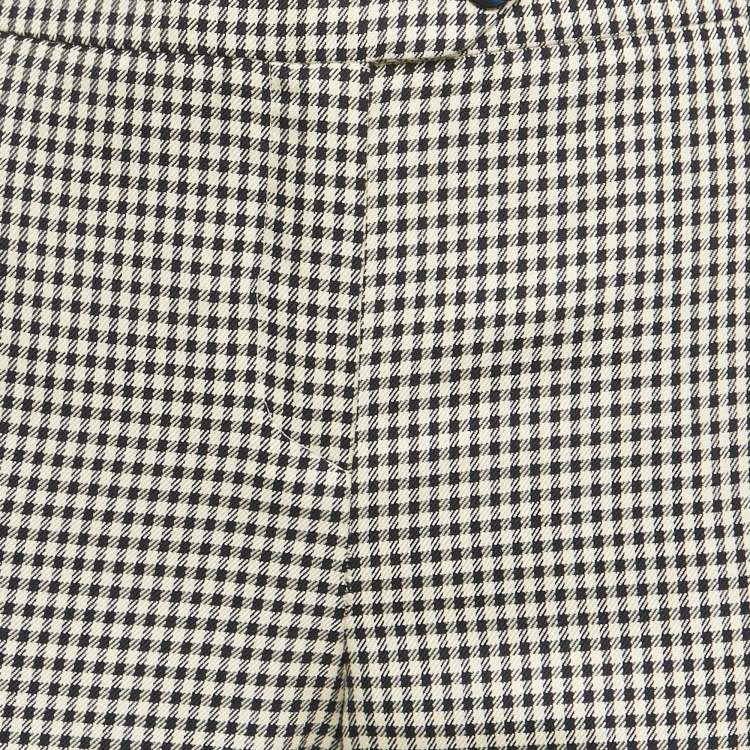 Pre Owned Christian Dior Black Houndstooth Silk Blend Trousers M