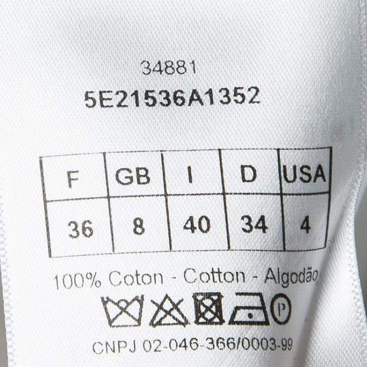 مملوكة مسبقًا Dior White Cotton Long Sleeve Shirt Dress S
