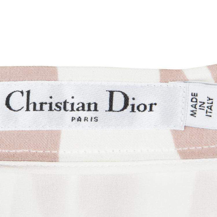 Pre Owned Dior Multicolor Printed Silk Pleated Skirt S
