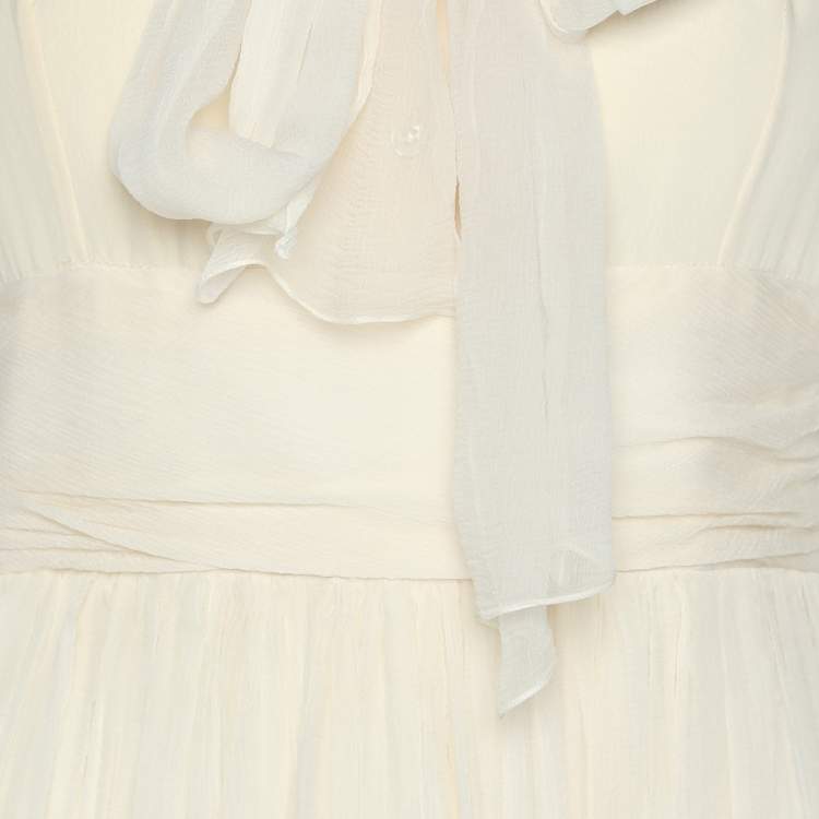 مملوكة مسبقًا Dior Cream Silk Midi Dress M