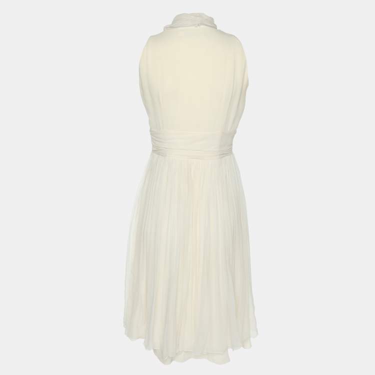 مملوكة مسبقًا Dior Cream Silk Midi Dress M