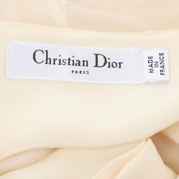 مملوكة مسبقًا Dior Cream Silk Midi Dress M