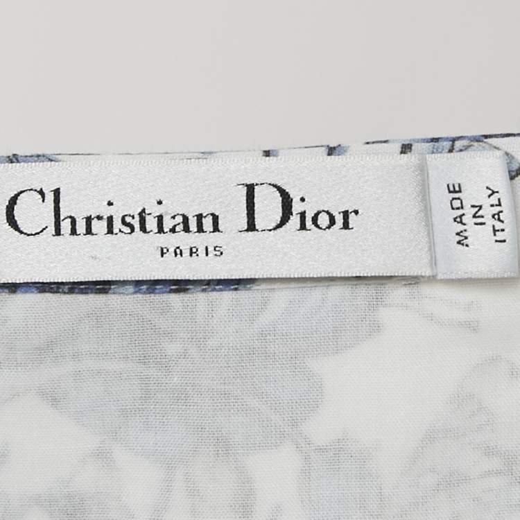 Pre Owned Dior Blue/White Printed Cotton Long Tunic M