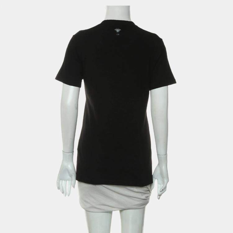 Pre Owned J'Adior 8 Printed Black T-Shirt Size S