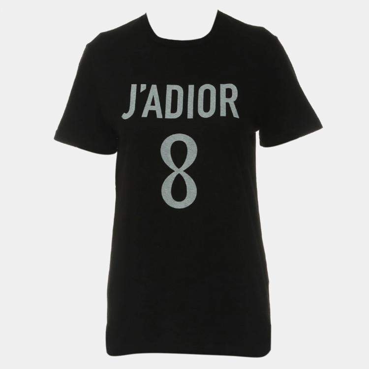 Pre Owned J'Adior 8 Printed Black T-Shirt Size S