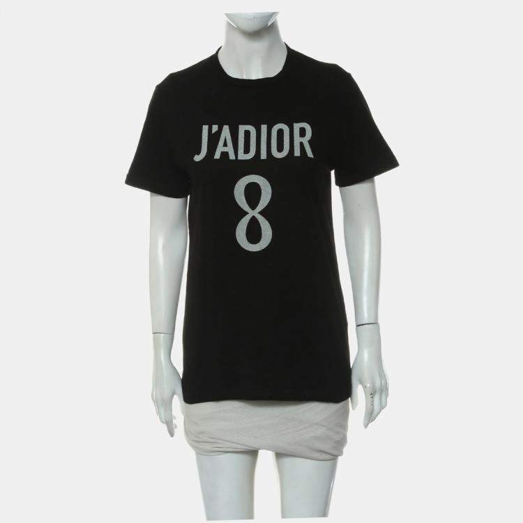 Pre Owned J'Adior 8 Printed Black T-Shirt Size S