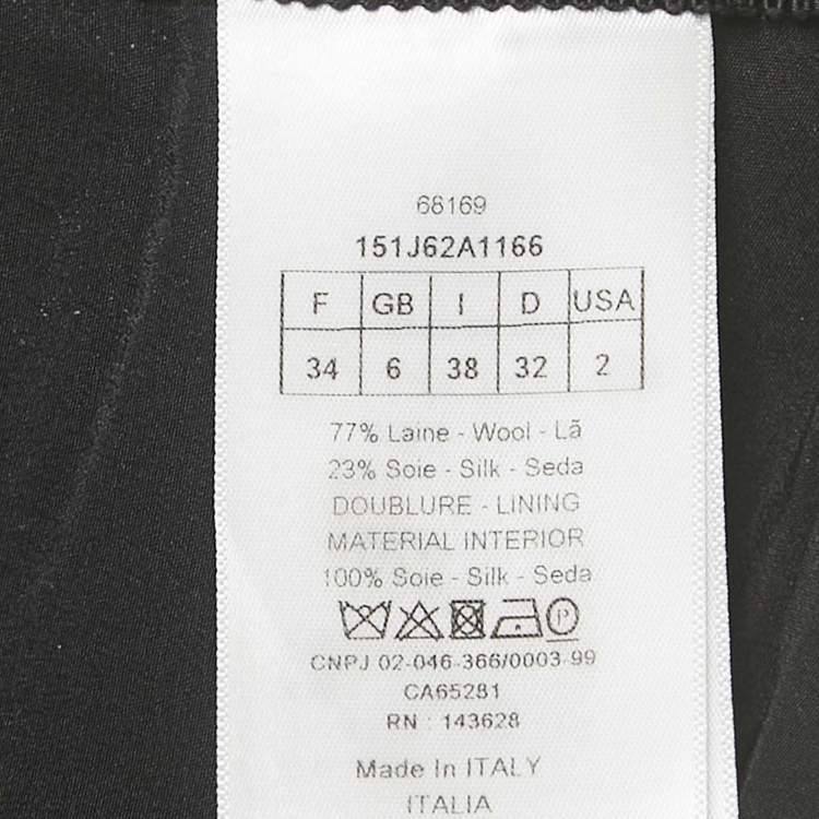 Pre Owned Christian Dior Black Wool Heart Pocket Detail Mini Skirt S