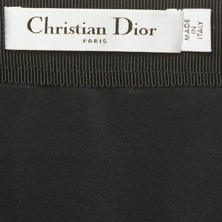 Pre Owned Christian Dior Black Wool Heart Pocket Detail Mini Skirt S