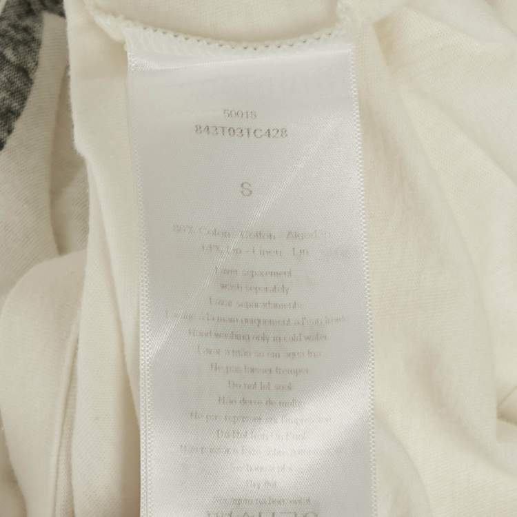 Pre Owned Dior Ivory J'Adior 8 Print Cotton Knit Crew Neck T-Shirt S