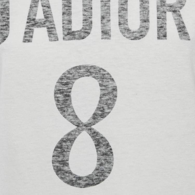 Pre Owned Dior Ivory J'Adior 8 Print Cotton Knit Crew Neck T-Shirt S