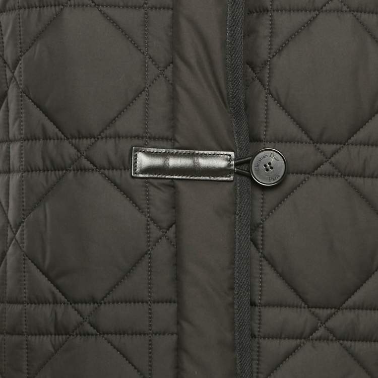 Pre Owned Christian Dior Black Technical Taffeta Oversized Macrocannage Cape S