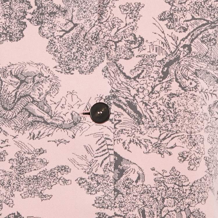 Pre Owned Christian Dior Pink Touile de Joeuy Knit Short Sleeve Shirt M