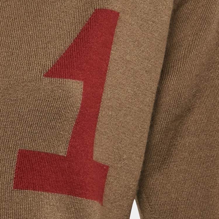 Pre Owned Dior Caramel Brown Long Sleeve V-Neck John Galliano Sweater L