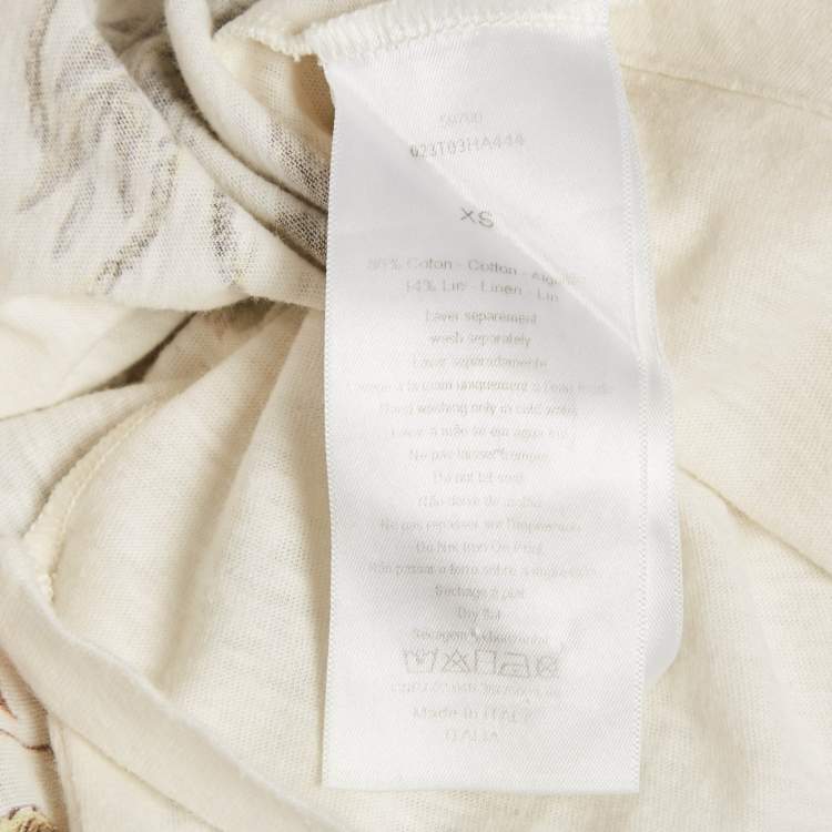 Pre Owned Christan Dior White Printed Cotton Brutal Journey Of The Heart T-Shirt XS  