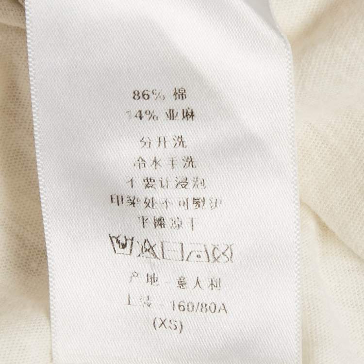 Pre Owned Christan Dior White Printed Cotton Brutal Journey Of The Heart T-Shirt XS  