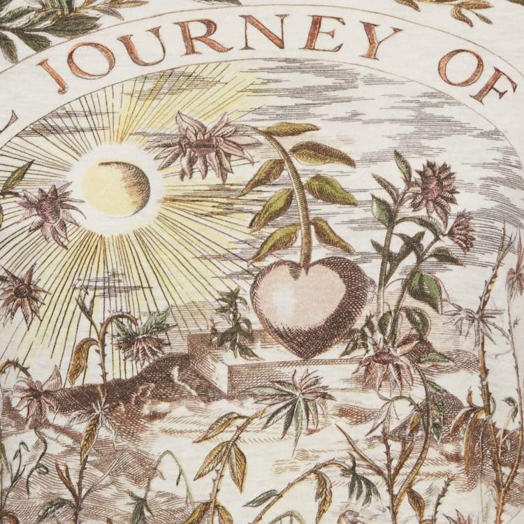 Pre Owned Christan Dior White Printed Cotton Brutal Journey Of The Heart T-Shirt XS  