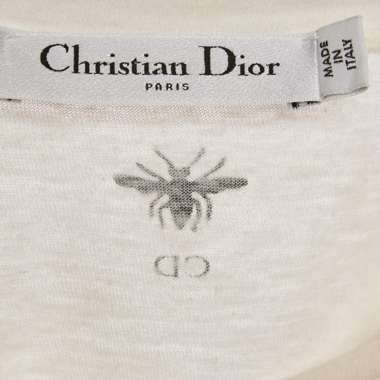 Pre Owned Christan Dior White Printed Cotton Brutal Journey Of The Heart T-Shirt XS  