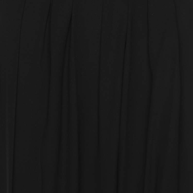 Pre Owned Dior Black Silk Pleated Midi Skirts S