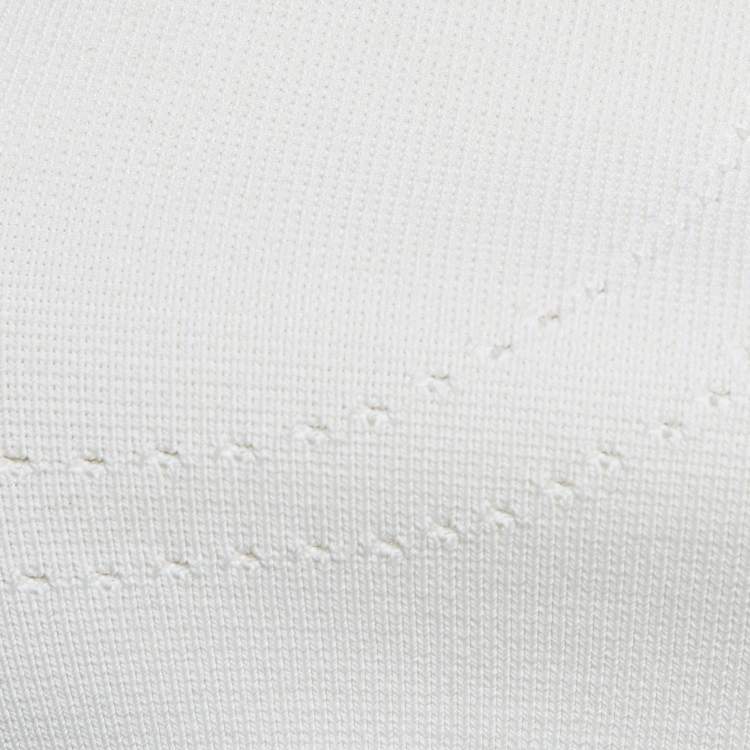 Pre Owned Dior White Stretch Knit J'adior Band Bralette Top M