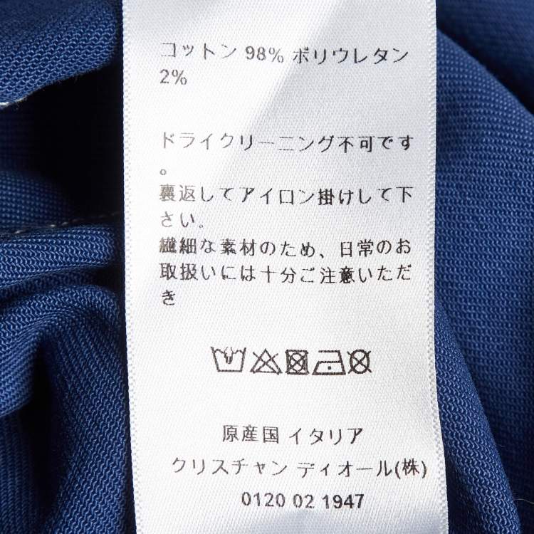 Pre Owned Dior Blue Denim Washed Denim Wide Leg Jumpsuit M