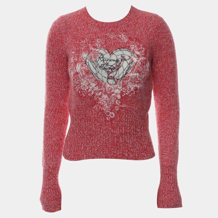 Pre Owned Dior Knitted Embroidered Sweater