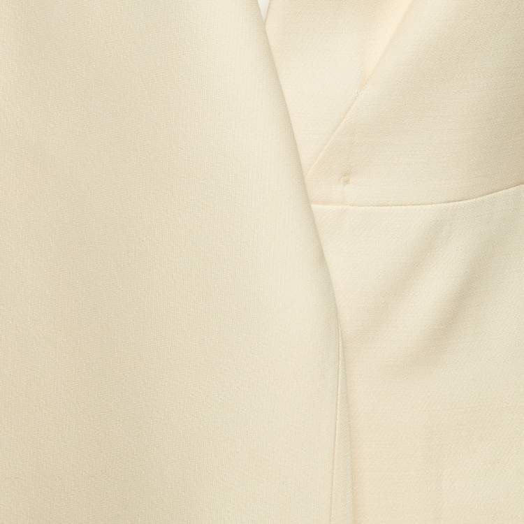 Pre Owned Dior Cream Wool Blend Overlay Button Front Mini Dress S 