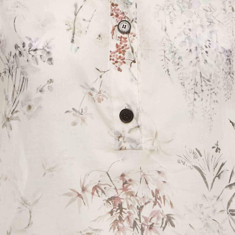 Pre Owned Dior White Printed Cotton Mini Dress S