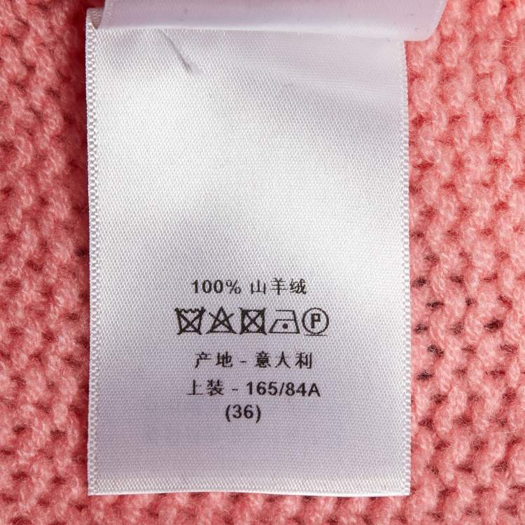 Pre Owned Christian Dior Pink J'Adior Cashmere Knit Sweater S