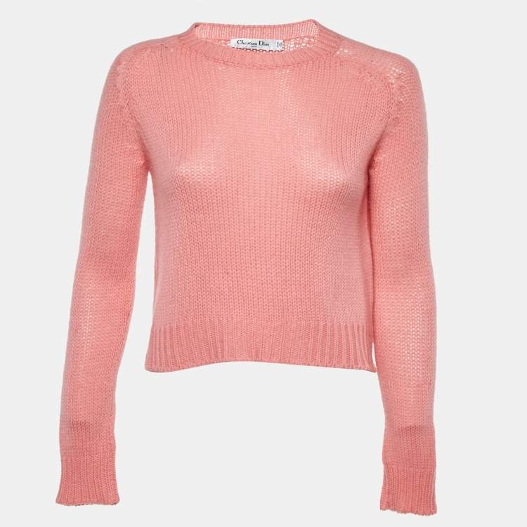 Pre Owned Christian Dior Pink J'Adior Cashmere Knit Sweater S