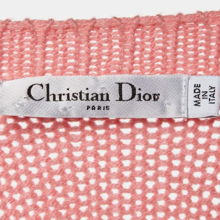 Pre Owned Christian Dior Pink J'Adior Cashmere Knit Sweater S