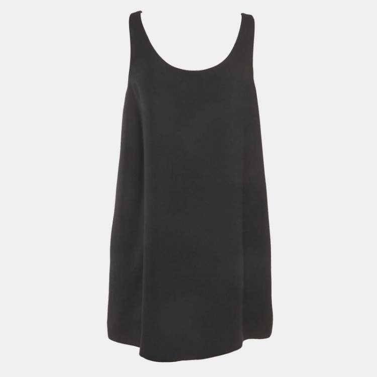 Pre Owned Christian Dior Black Wool Mini Shift Dress M