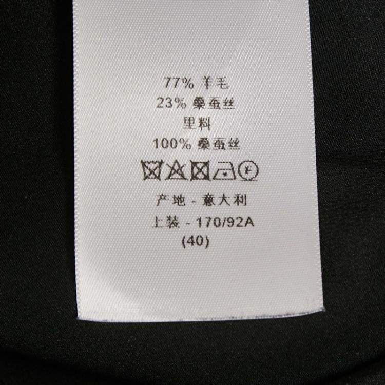 Pre Owned Christian Dior Black Wool Mini Shift Dress M